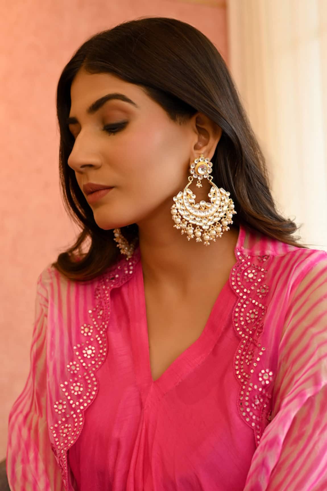 Namasya Kundan Studded Chandbalis 