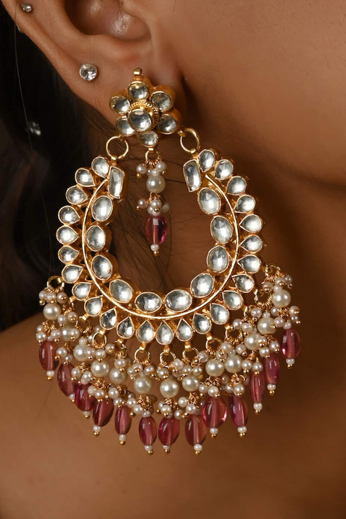 Namasya Kundan Embellished Earrings 