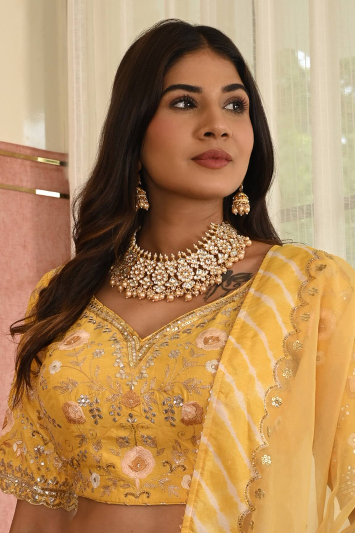 Namasya Kundan Embellished Necklace Set 