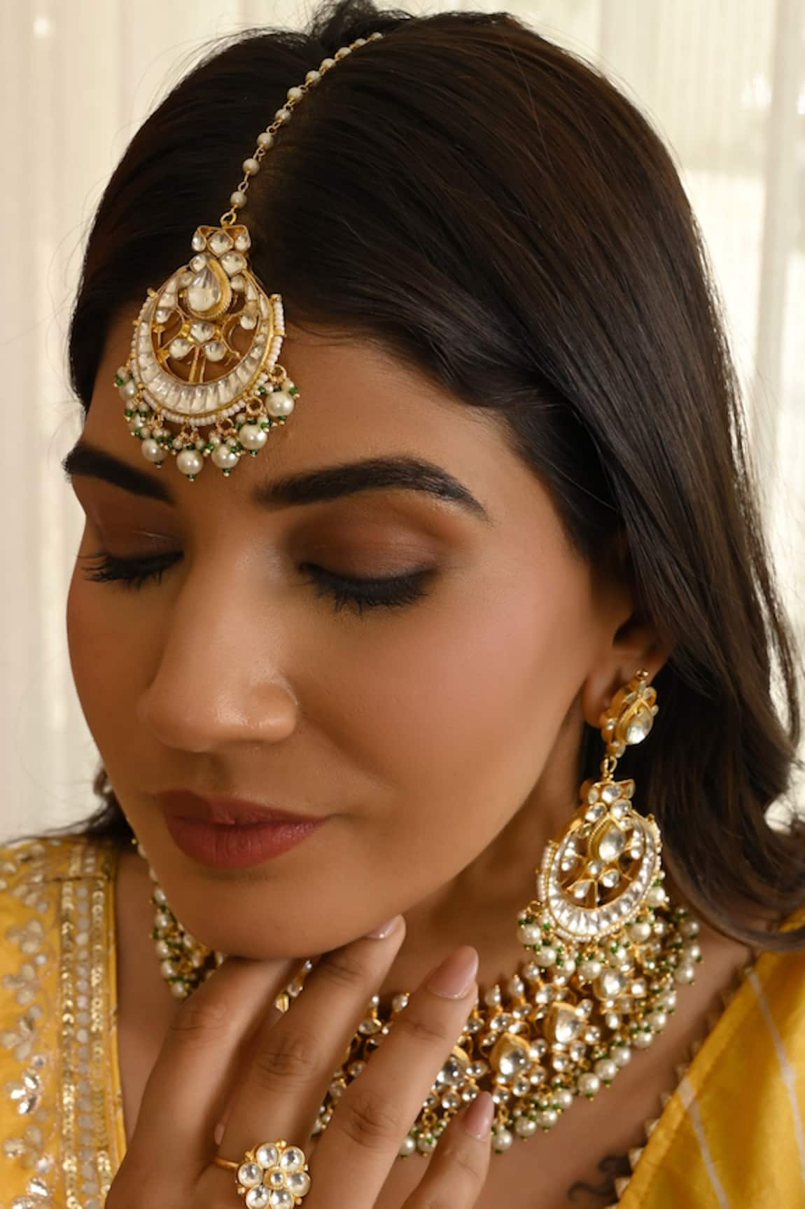 Namasya Pearl Embellished Necklace Set 