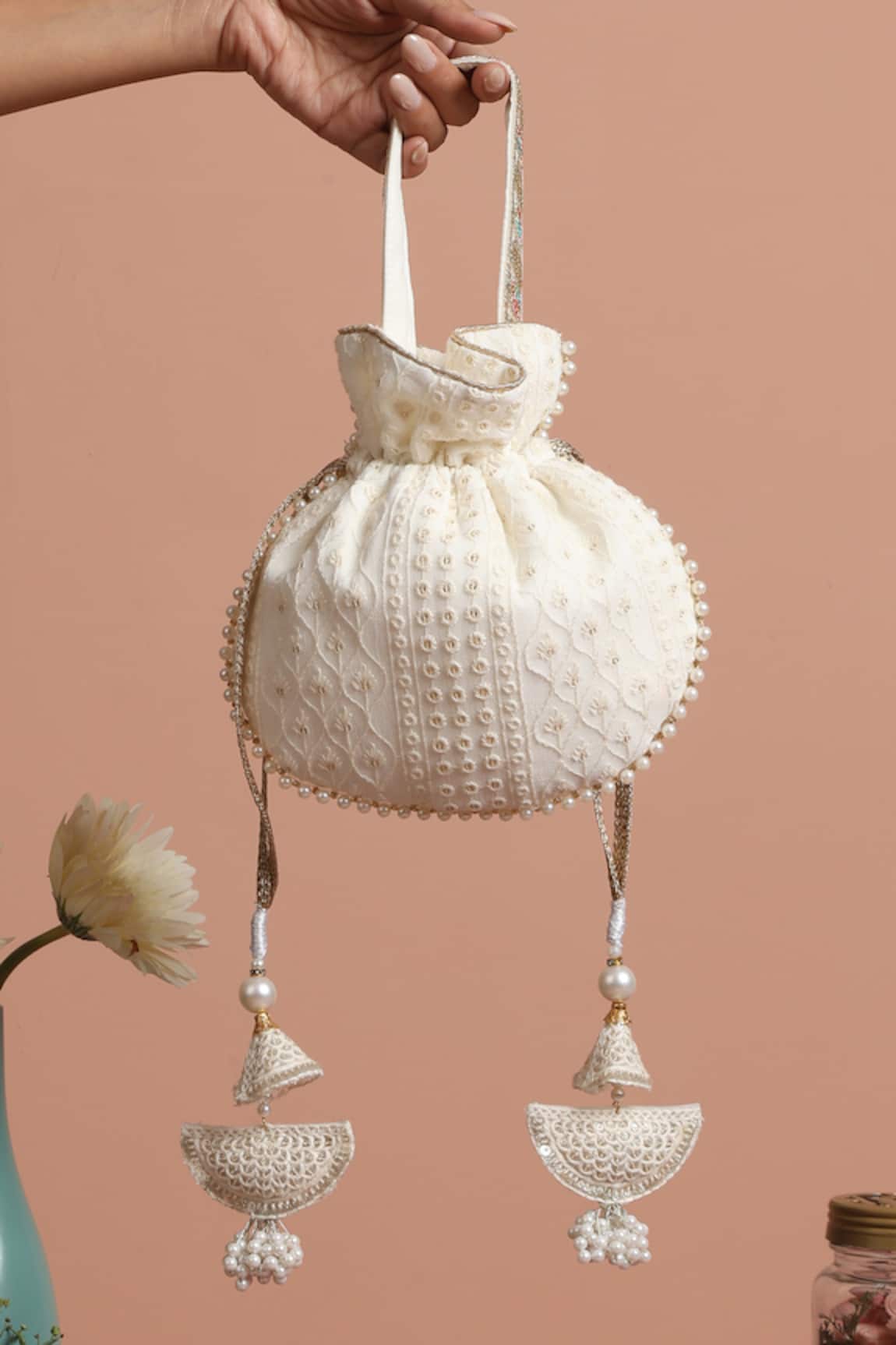 Swabhimann Floral Jaal Embroidered Potli 