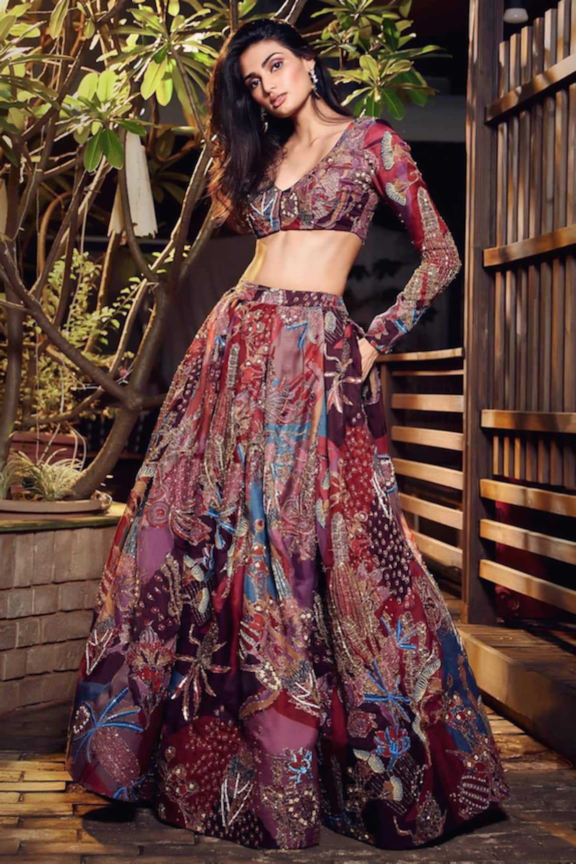 Aisha Rao Embellished Organza Lehenga Set