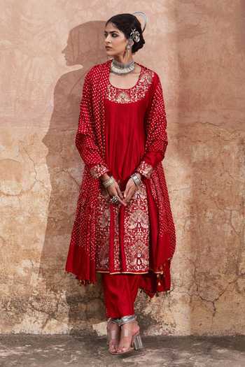 Pink City by Sarika Mor Kalidaar Embroidered Anarkali Set 