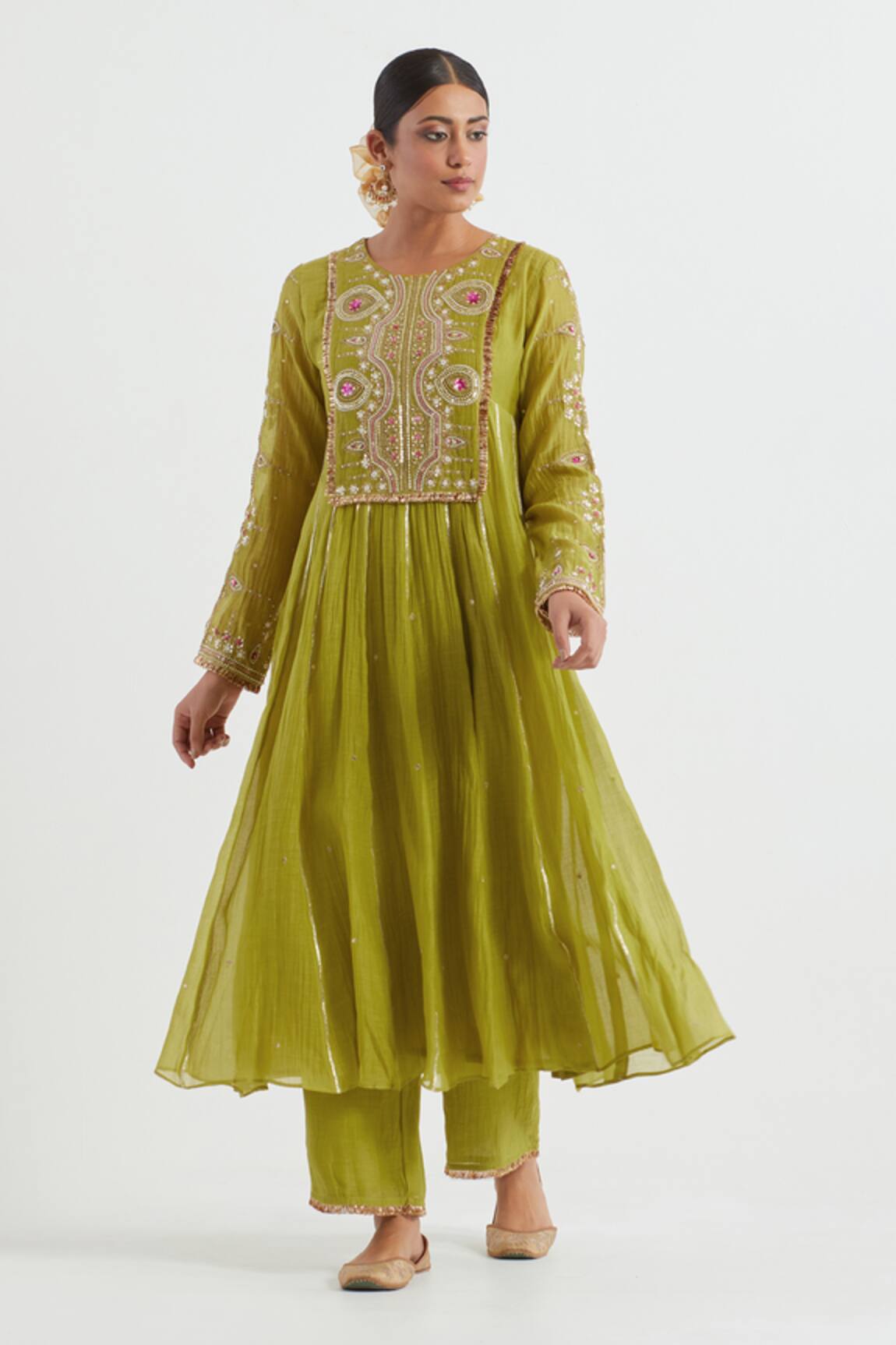 Ikshita Choudhary Hand Embroidered Anarkali & Pant Set
