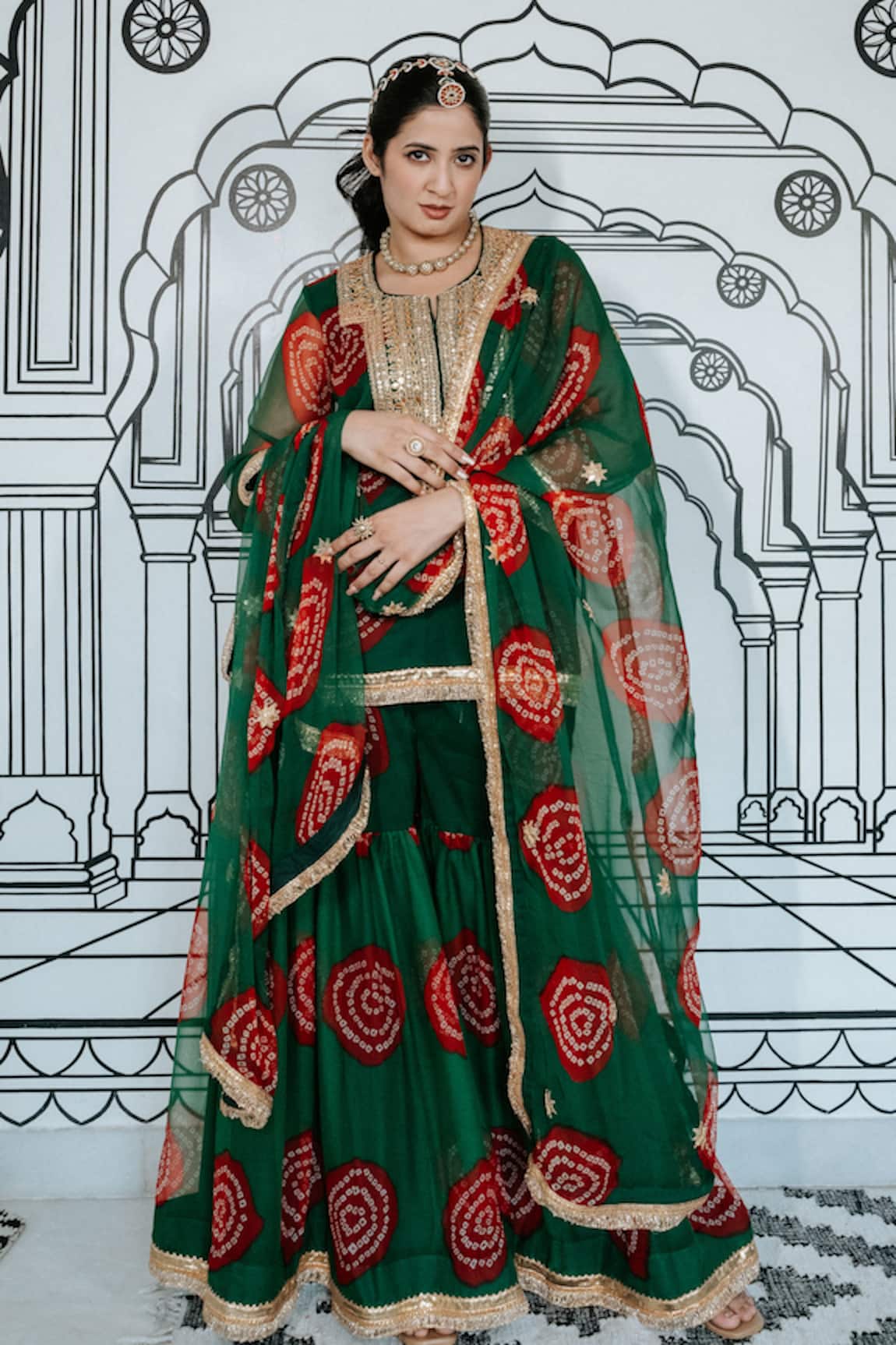 Gulabo Jaipur Aksar Zardozi Embroidered Kurta Sharara Set 