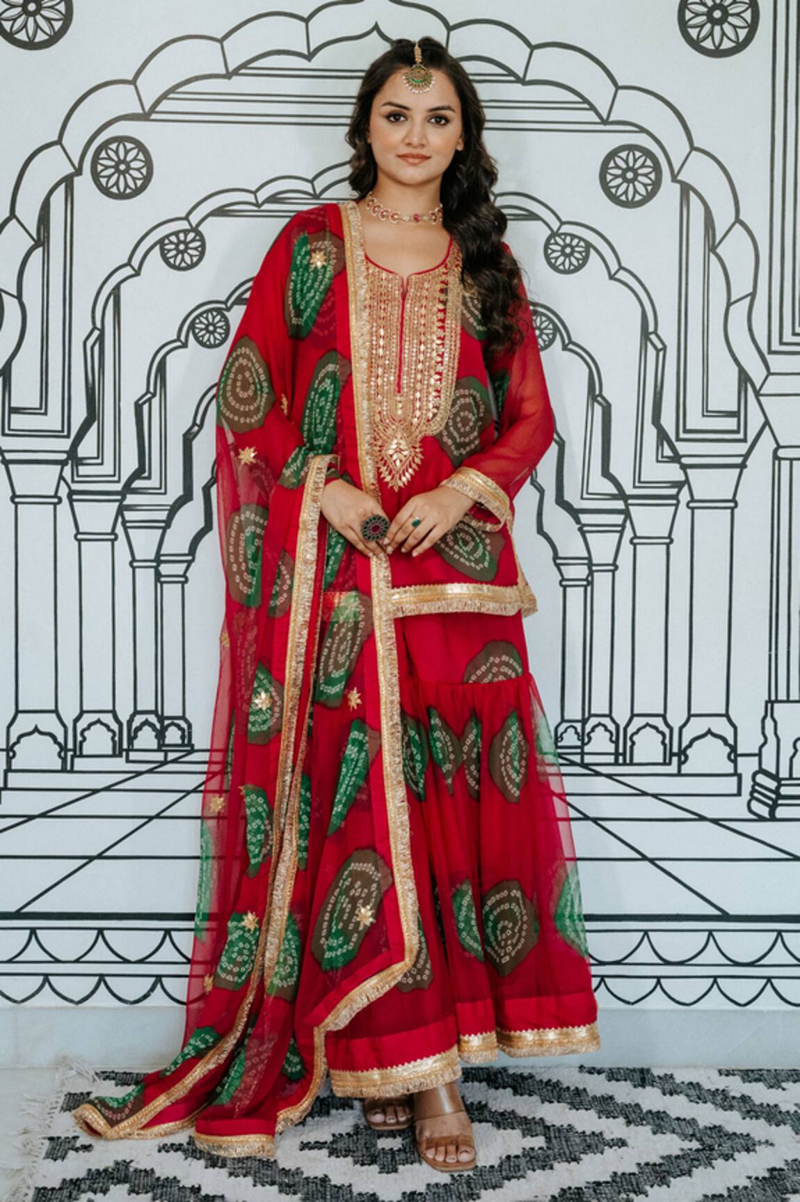 Gulabo Jaipur Aksar Bandhani Pattern Kurta Set 