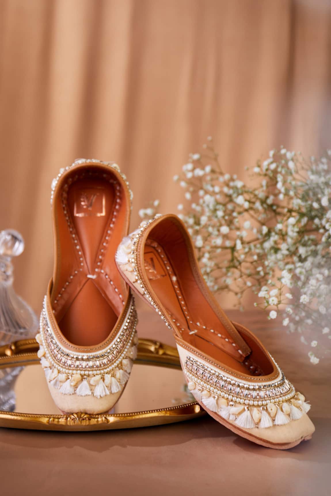 House Of Vian Sheen Pearl Embroidered Juttis 