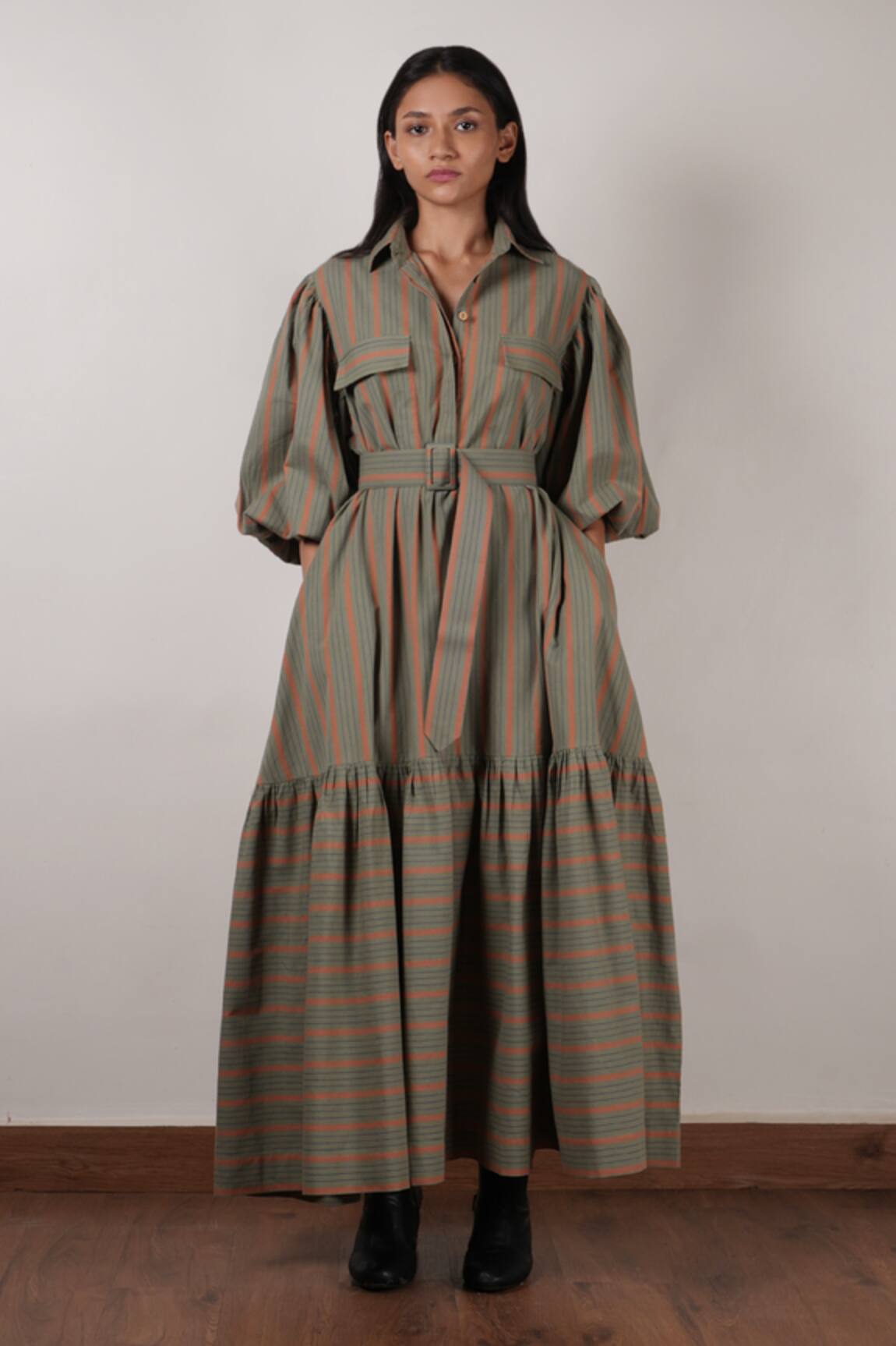 MATI Tiered Solid Dress 