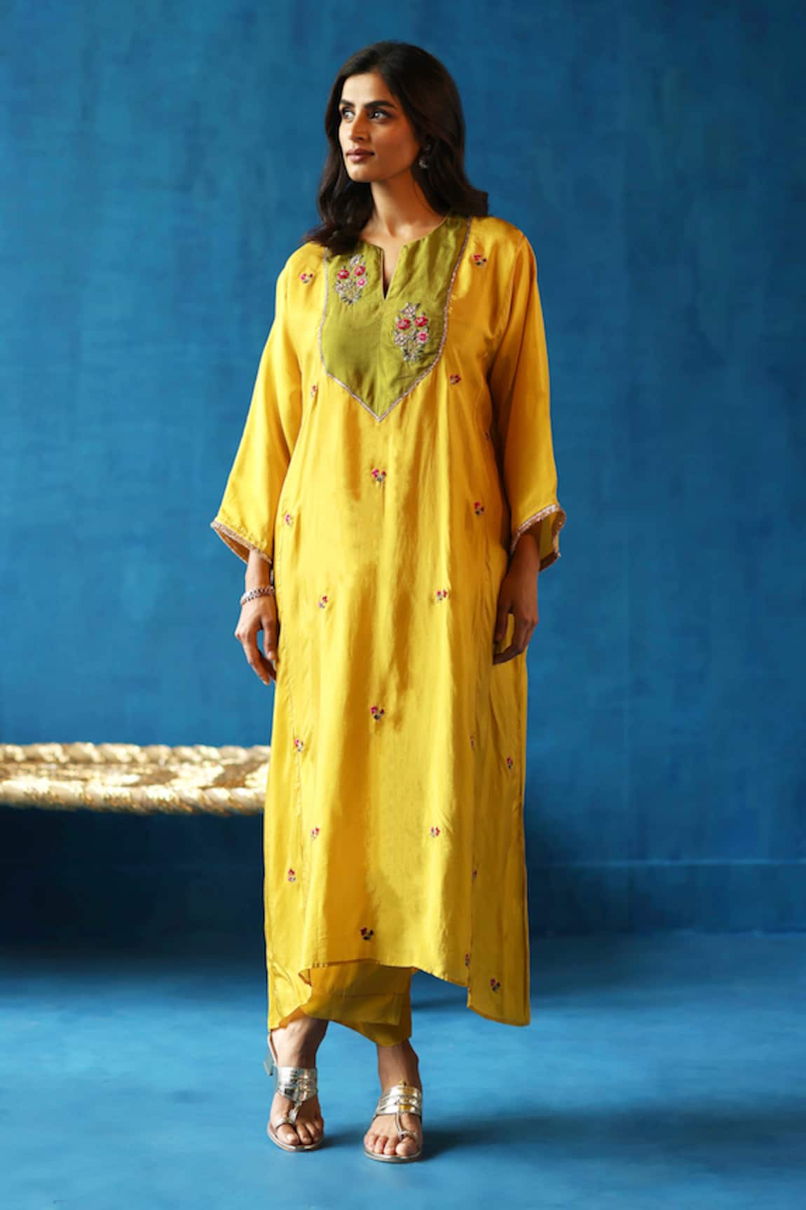 Begum Imly Resham Yoke Embroidered Phiran & Pant Set