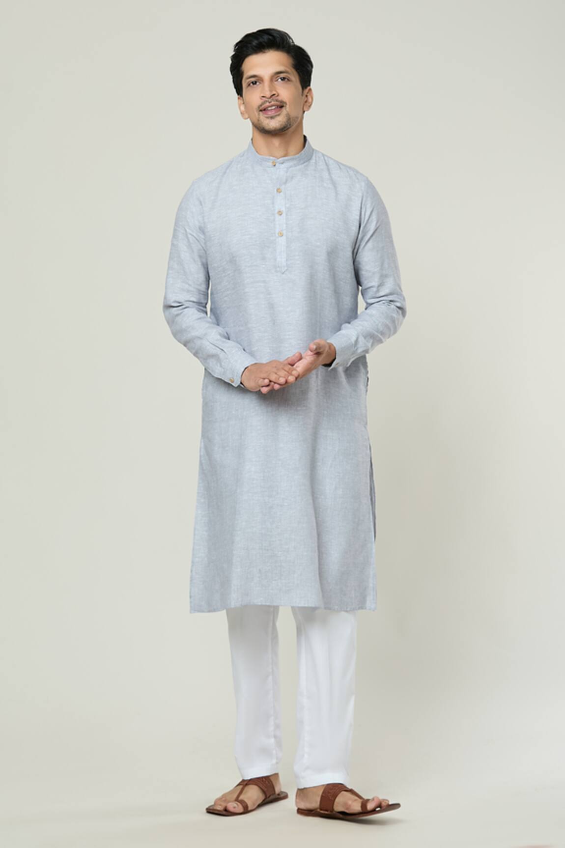 Arihant Rai Sinha Linen Straight Plain Kurta 