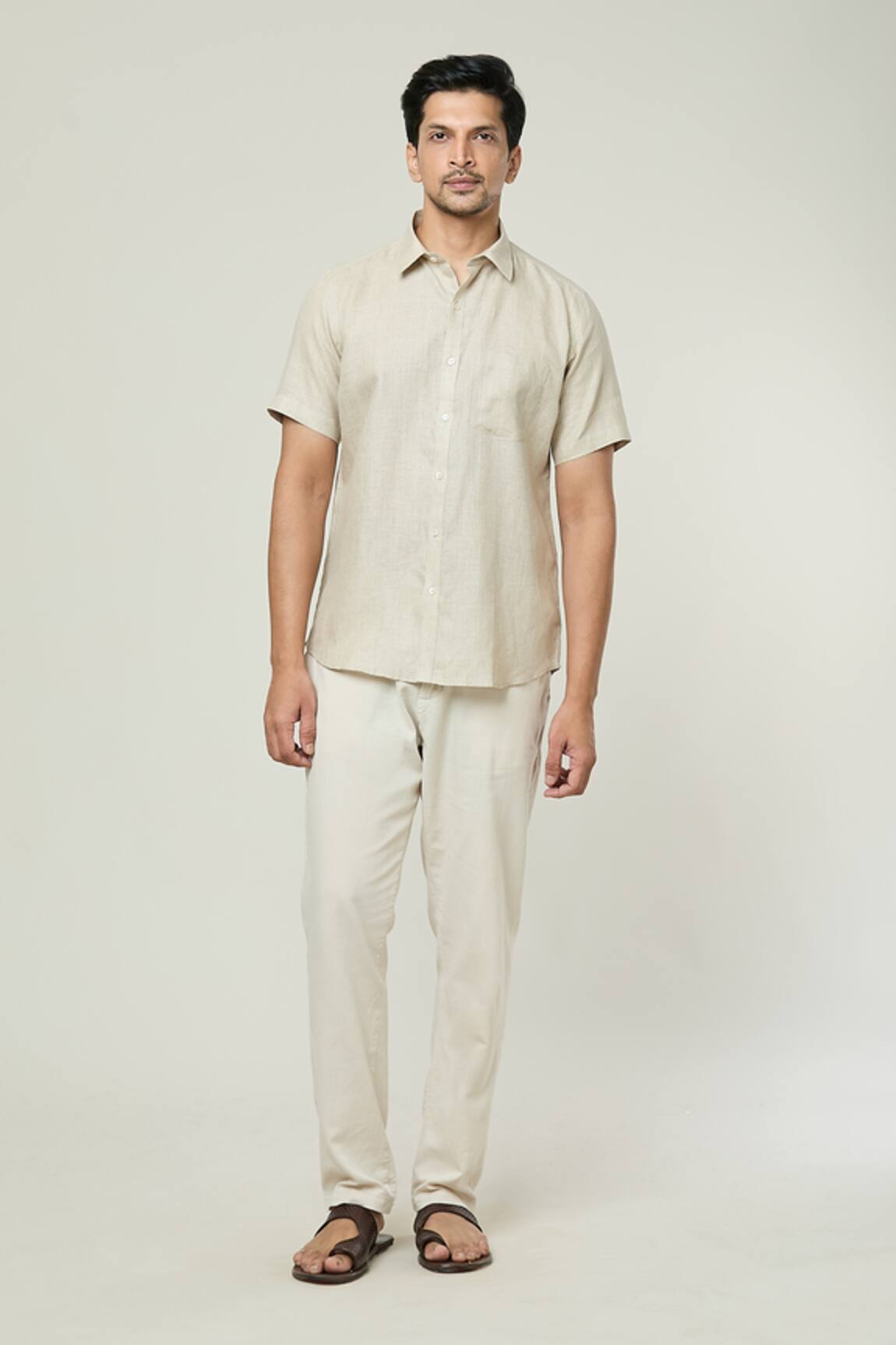 Aryavir Malhotra Plain Linen Shirt