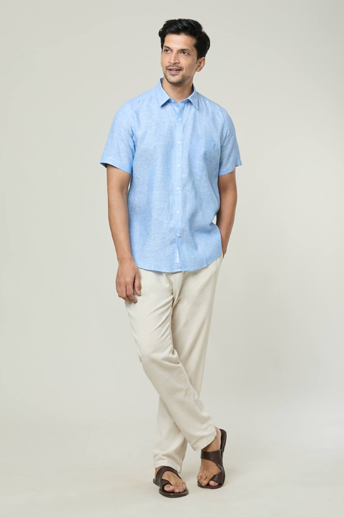 Aryavir Malhotra Textured Half Sleeves Shirt
