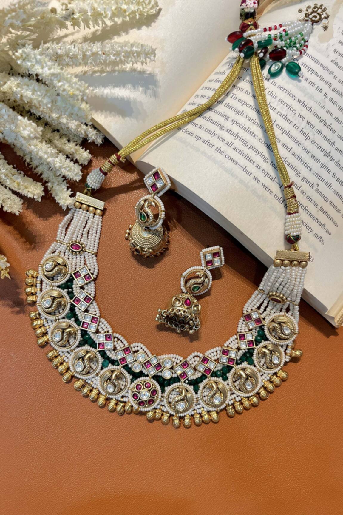 Prestones Bead Embellished Choker Necklace Set