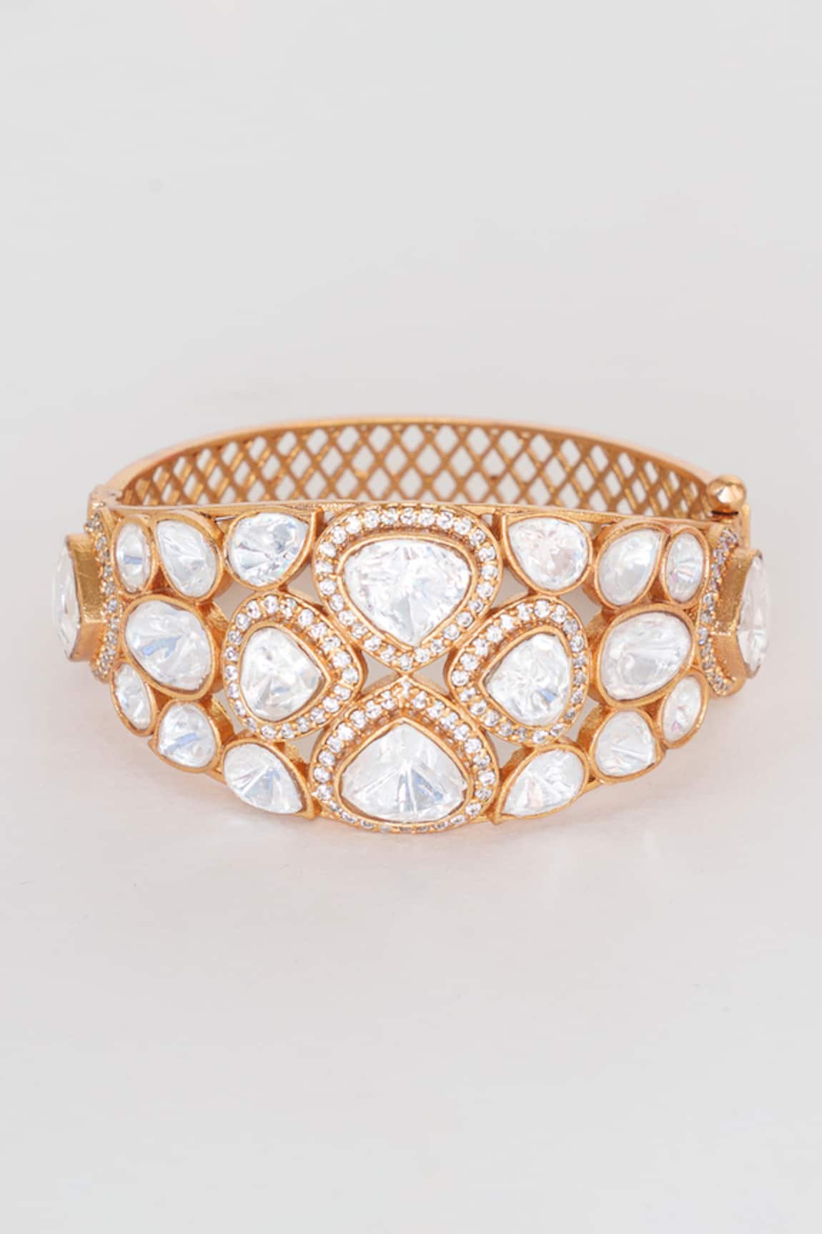 Zevar By Geeta Moissanite Embellished Kada 