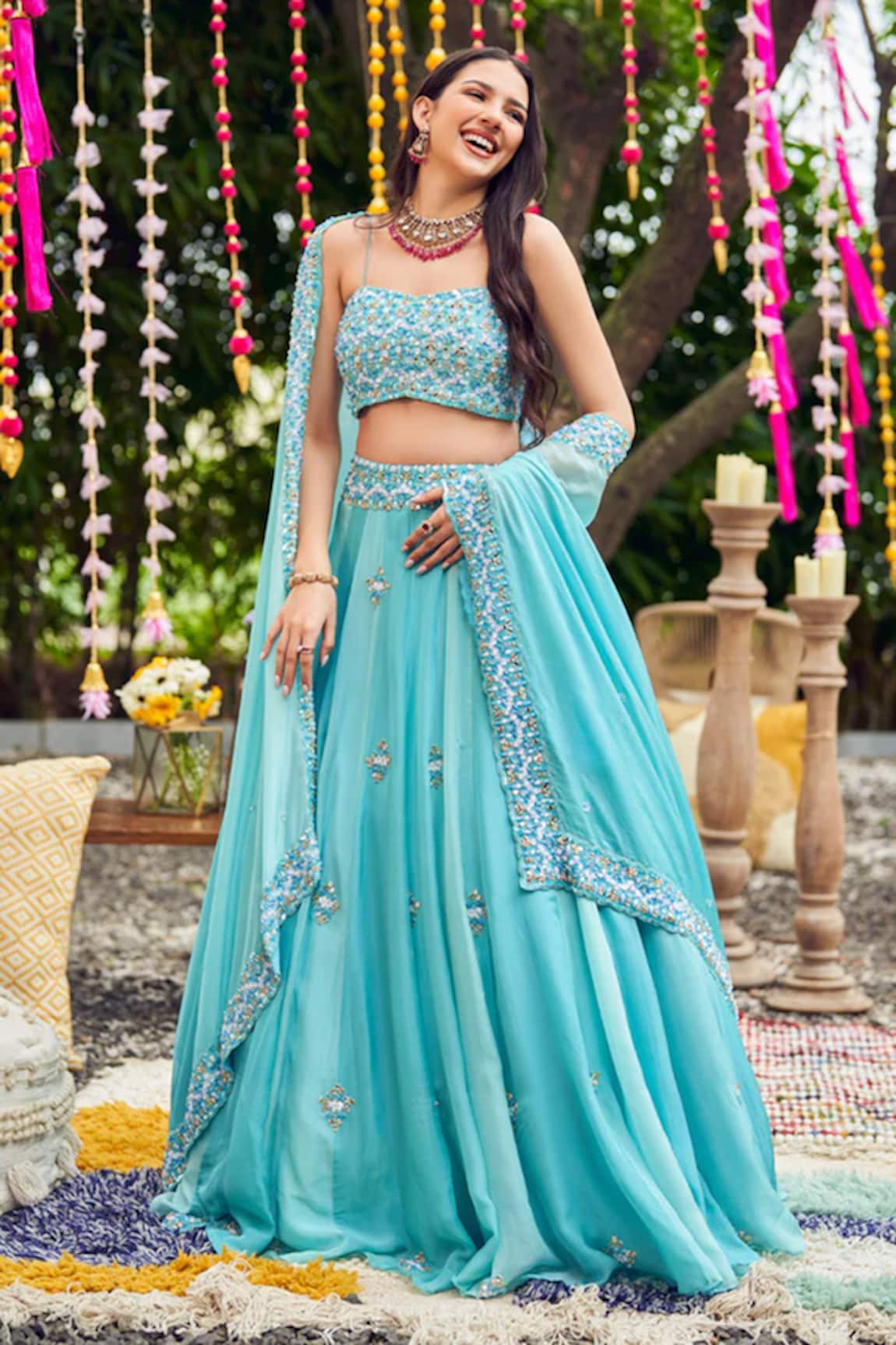 Swish By Dolcy And Simran Charming Cutdana Embroidered Lehenga Set
