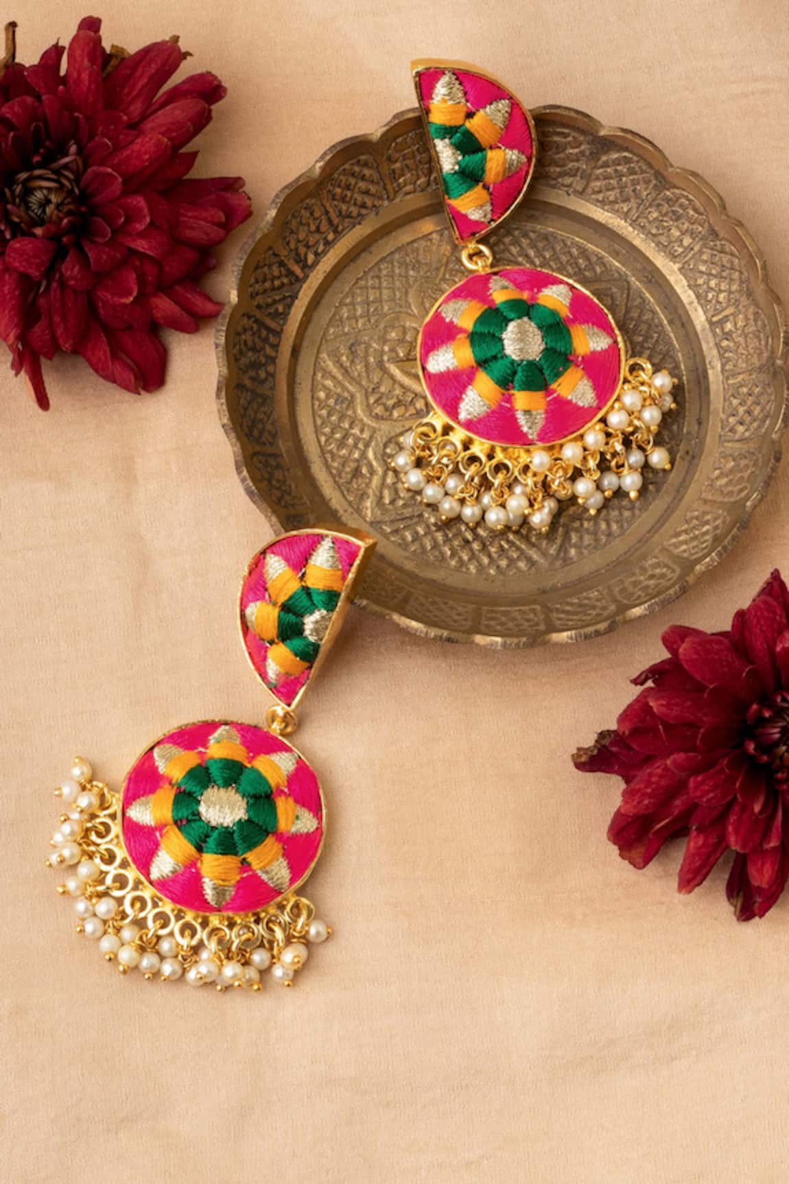 Bauble Bazaar Two Tier Crescent Drop Earrings