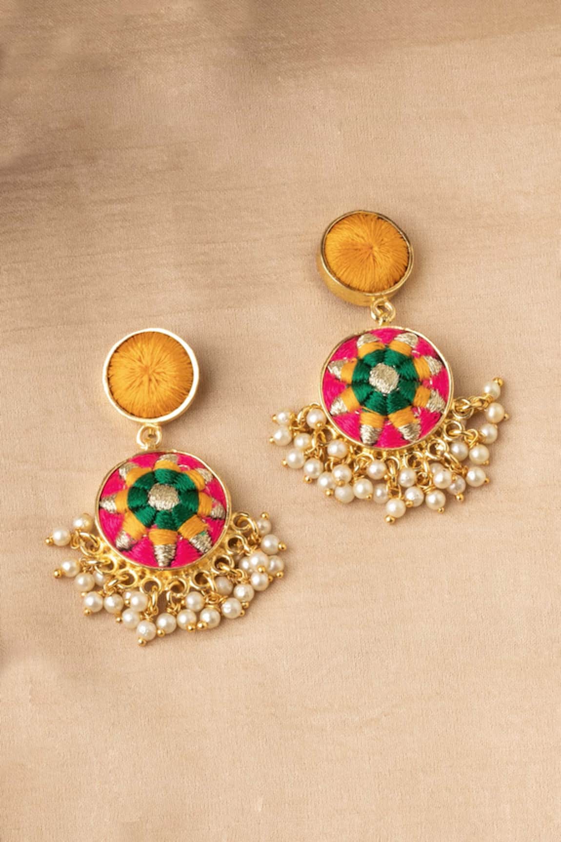 Bauble Bazaar Two Tier Circular Drop Earrings 