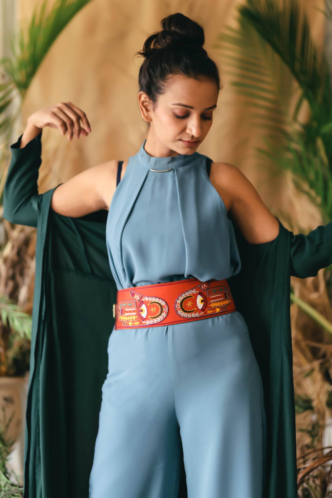 Krutiarts Hide & Seek Hamsa Embroidered Belt 