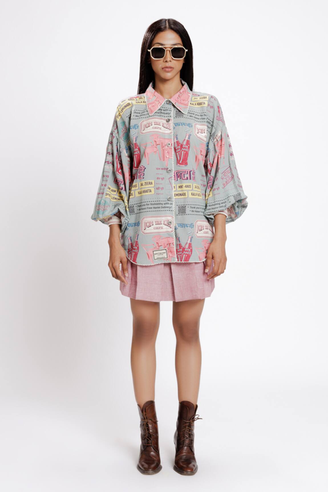 Doh Tak Keh Anar Pleated Mini Skirt 