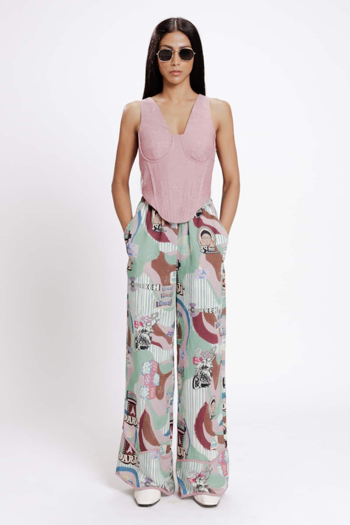 Doh Tak Keh Filmy Bollywood Glam Asymmetric Trouser 
