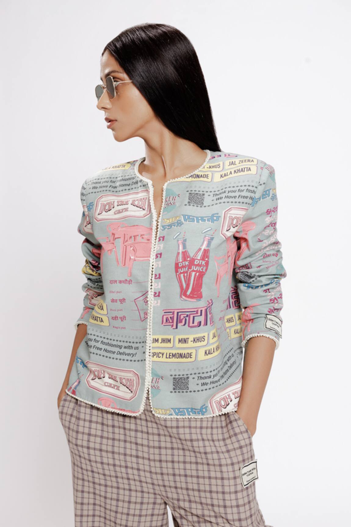 Doh Tak Keh Bantai Print Tweed Jacket 