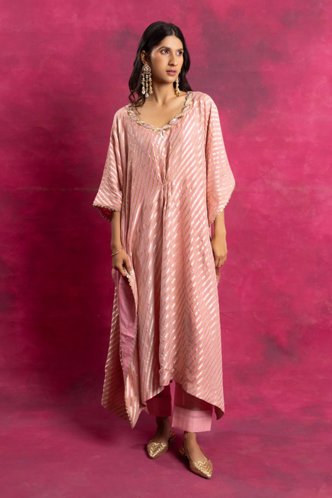 Neitri Leheriya Pattern Kaftan & Pant Set