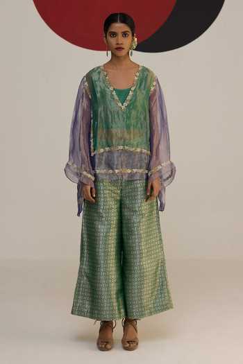 Neitri Mugdha Tissue Embroidered Panel Kurta Pant Set 