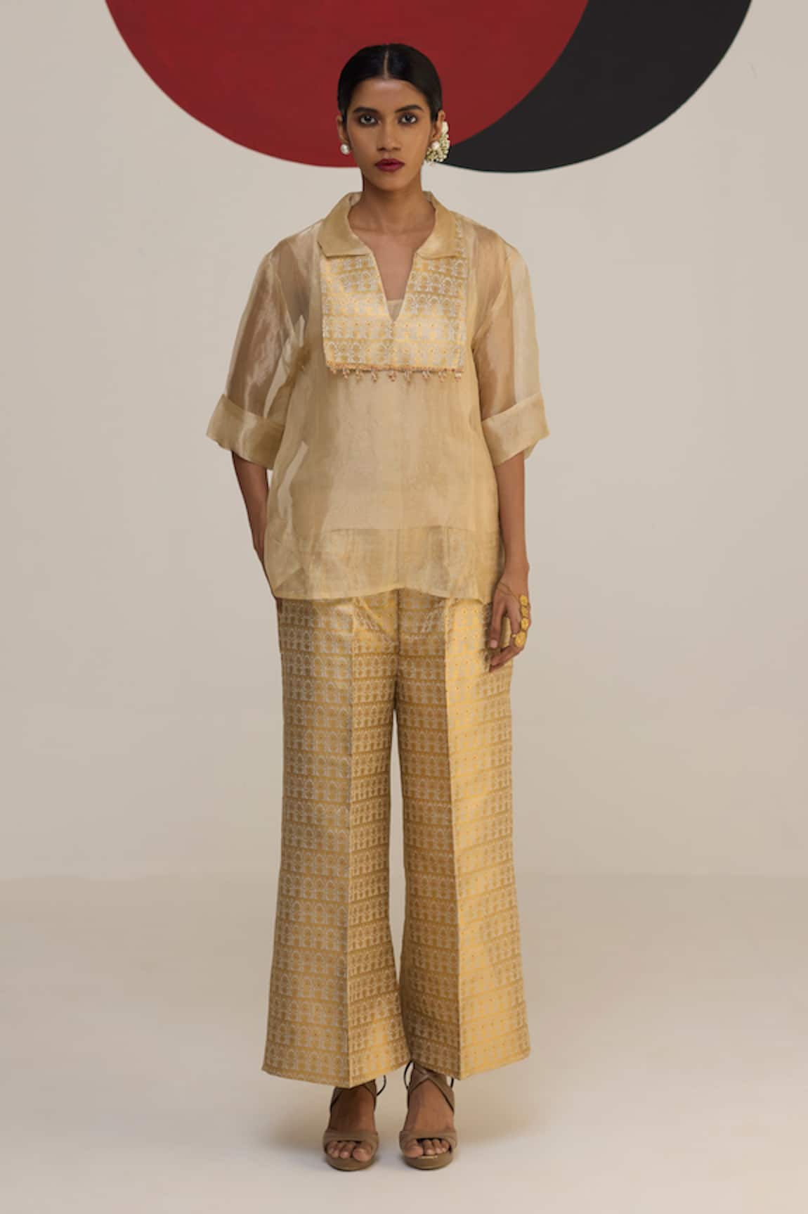 Neitri Samaira Tissue Collared Kurta Pant Set 