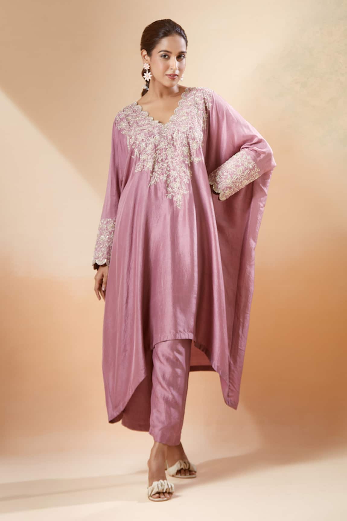 Mrunalini Rao Floral Embroidered Kurta & Pant Set 
