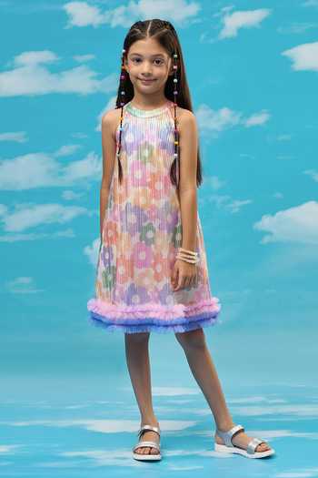 Lil Drama Pleated Frilled Hem Dress