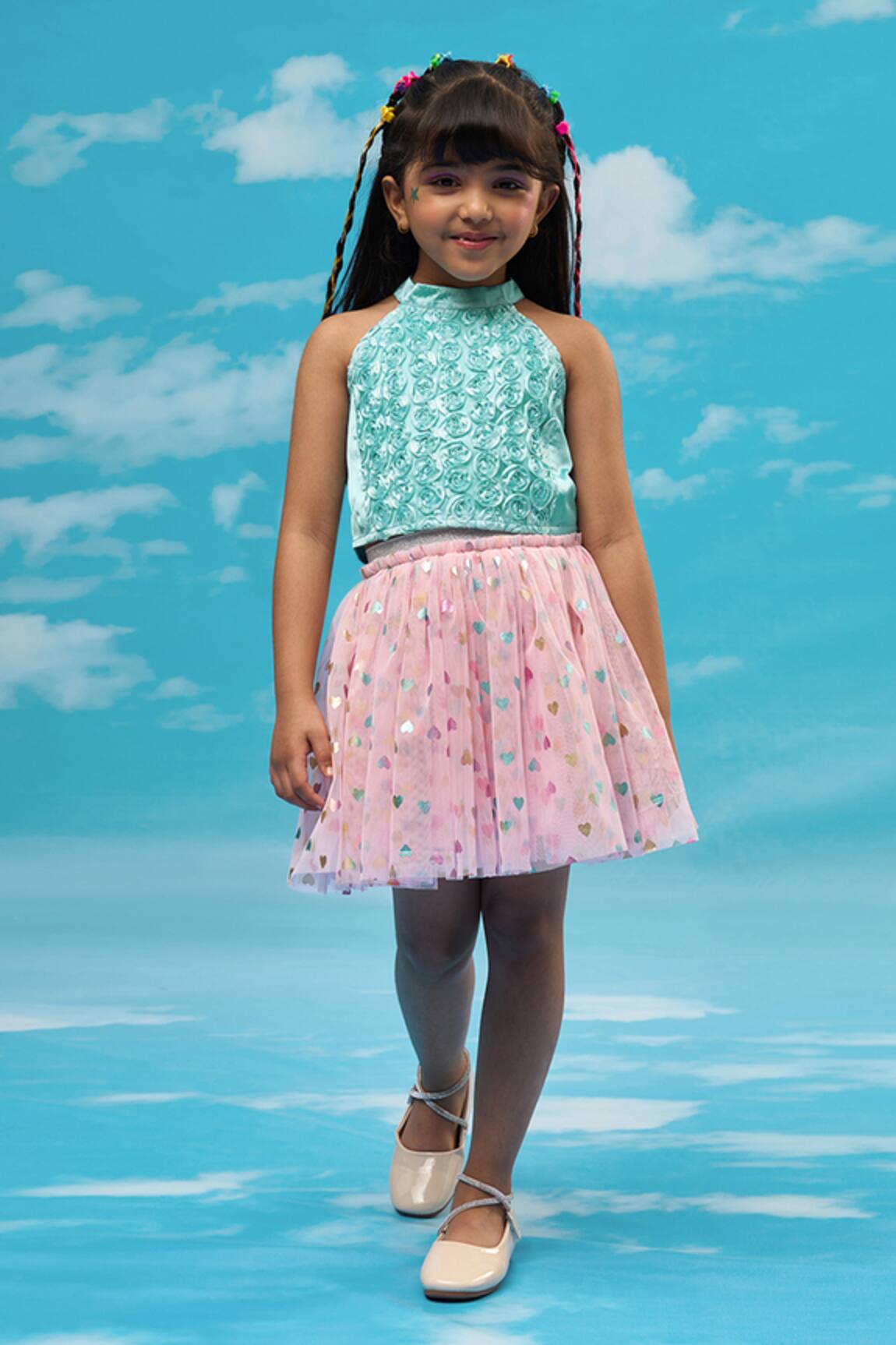 Lil Drama Halter Neck Floral Top & Skirt Set 