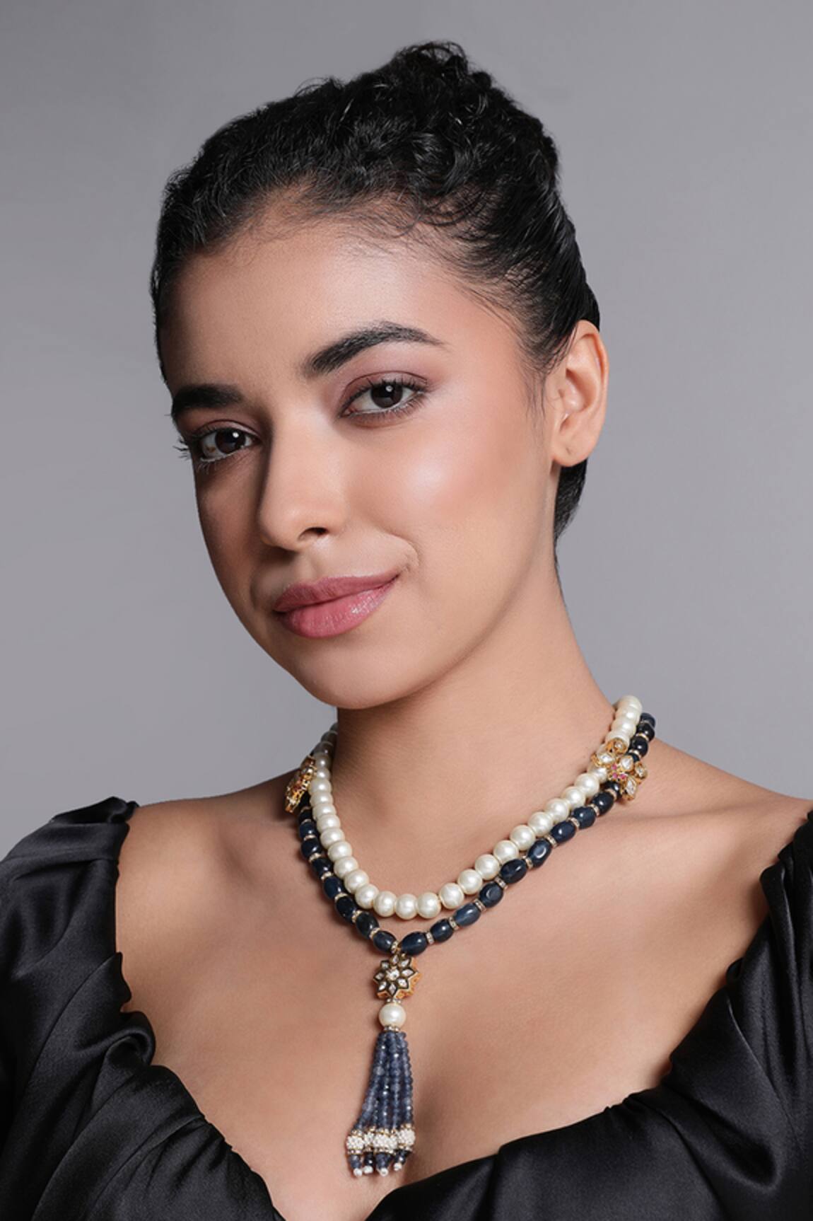 Xago Le Batel Sitara Pearl & Onyx Necklace 