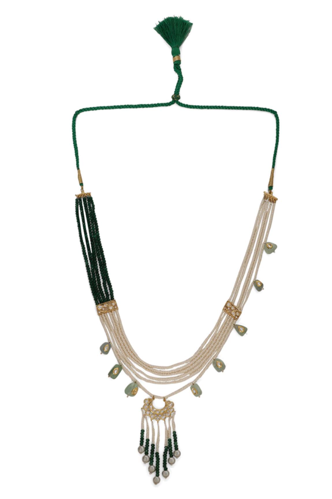 Xago Le Eos Pearl & Quartz Embellished Layered Necklace 