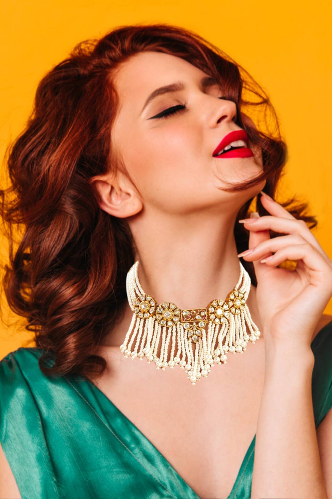 Xago Le Isabel Kali Bloom Kundan & Pearl Choker 