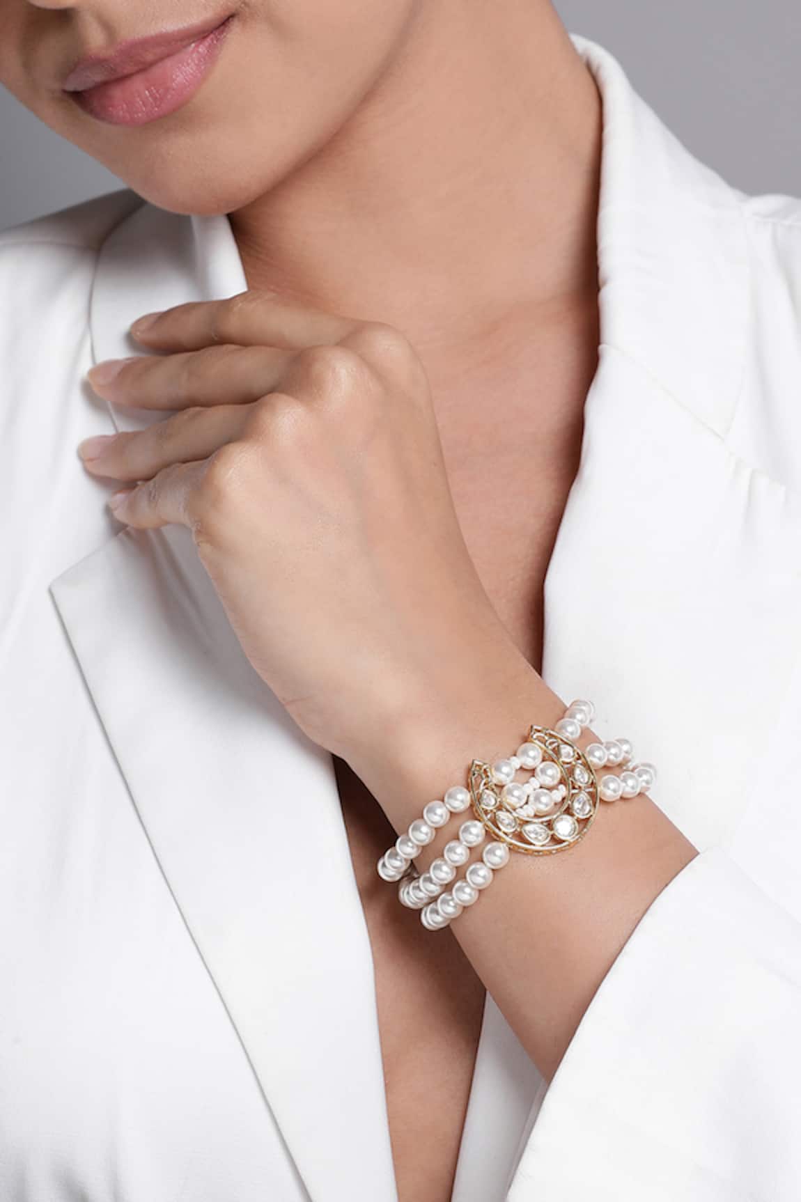 Xago Le Eleonora Chand Pearl & Kundan Bracelet 