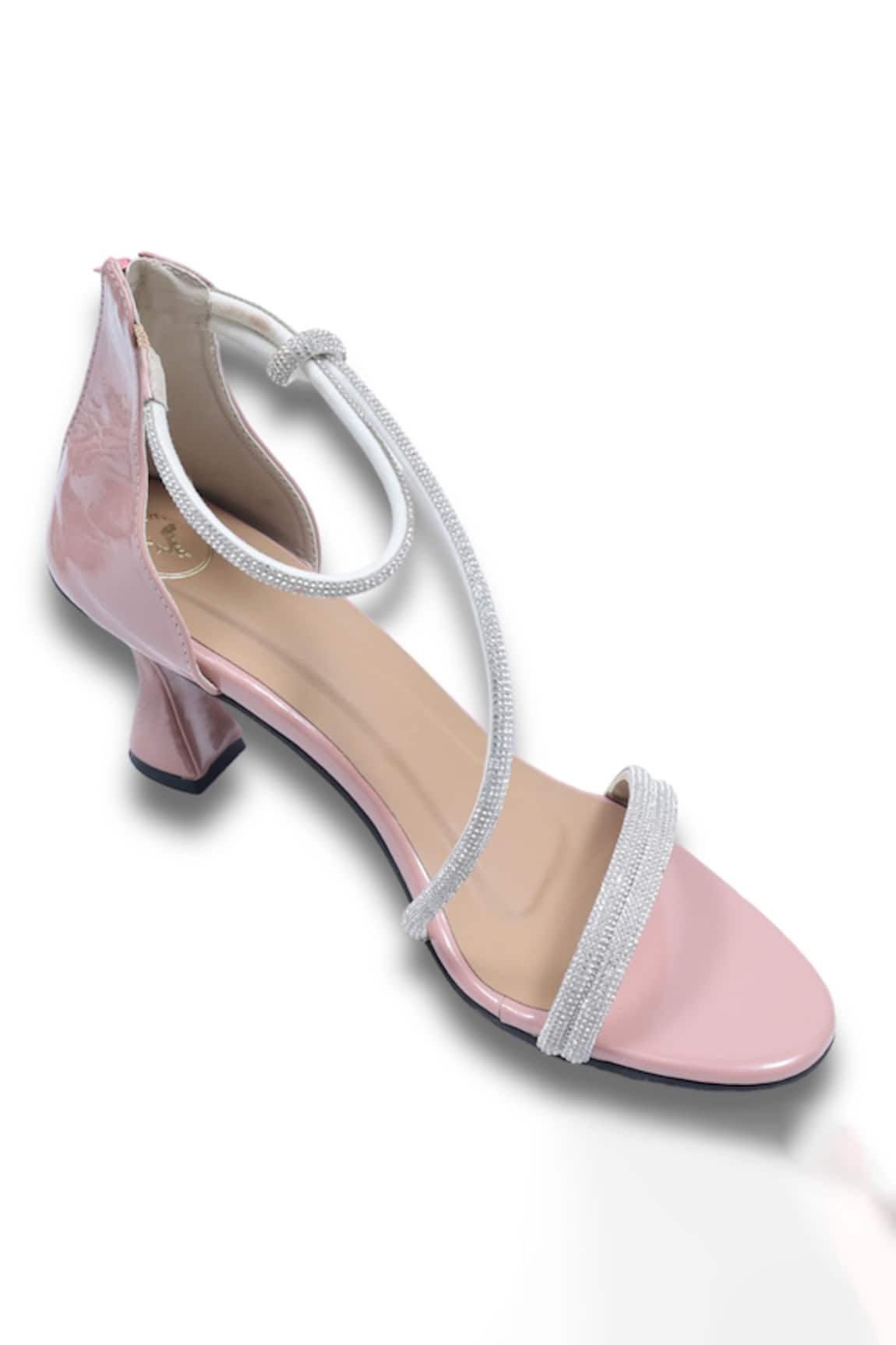 Sana K luxurious Footwear Ananya Rhinestone Strap Embellished Textured Heels