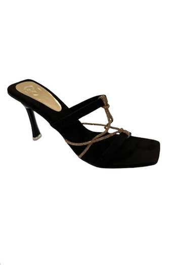 Sana K Luxurious Footwear Diamond Strap Studded Knotted Heels 