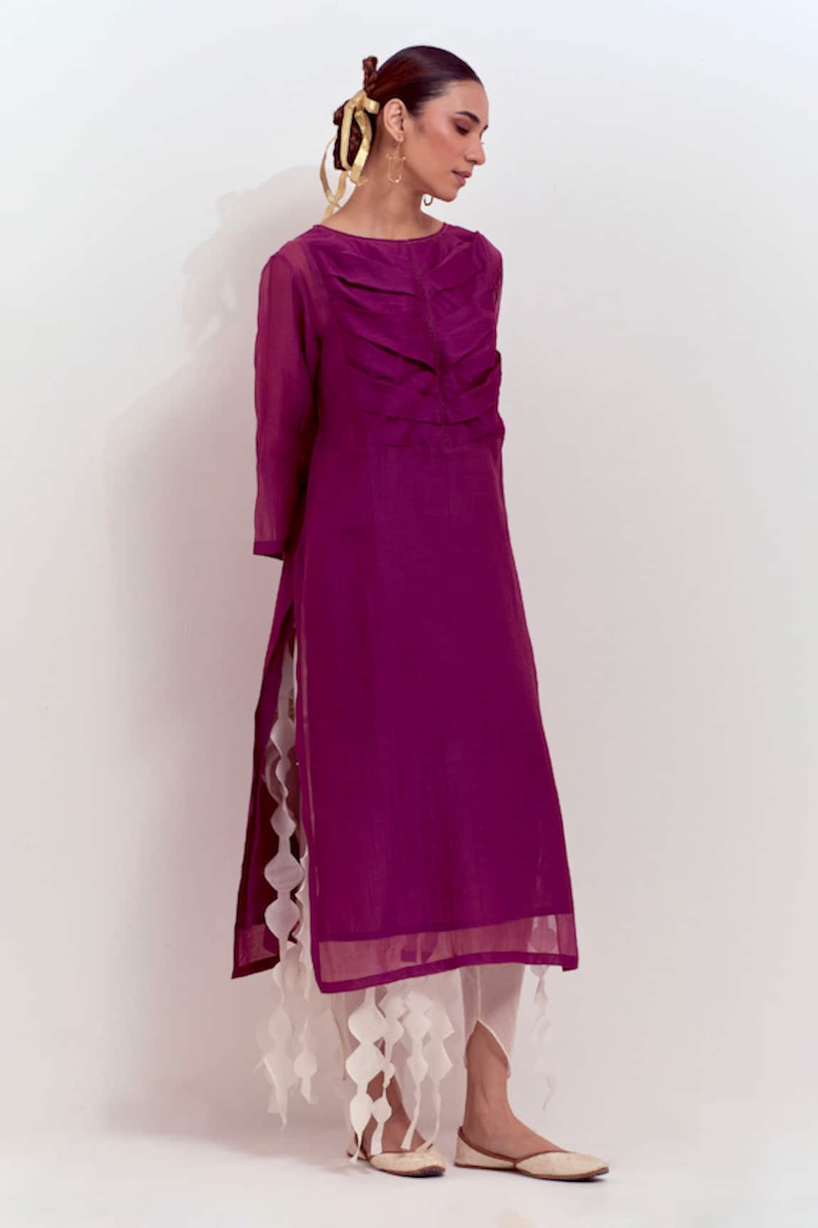 Shikha Malik Pleated Yoke Kurta