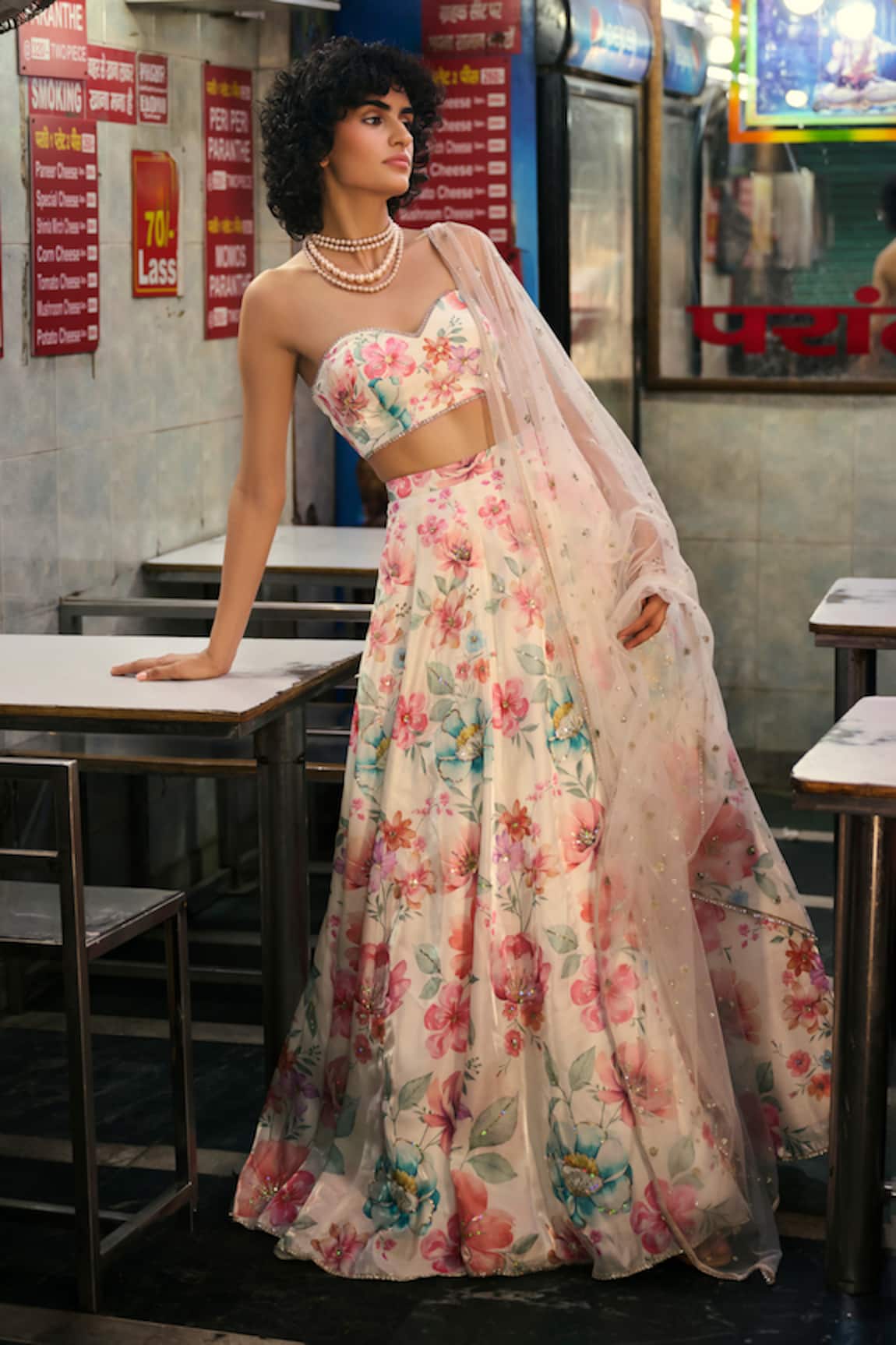 Lashkaraa Phoolista Print Embellished Lehenga Set 