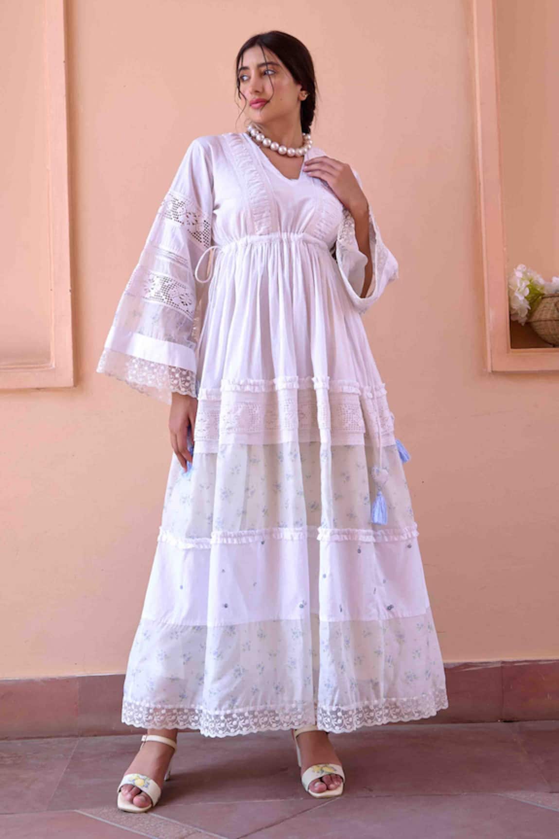 OurDve Lucy Lace Panelled Dress