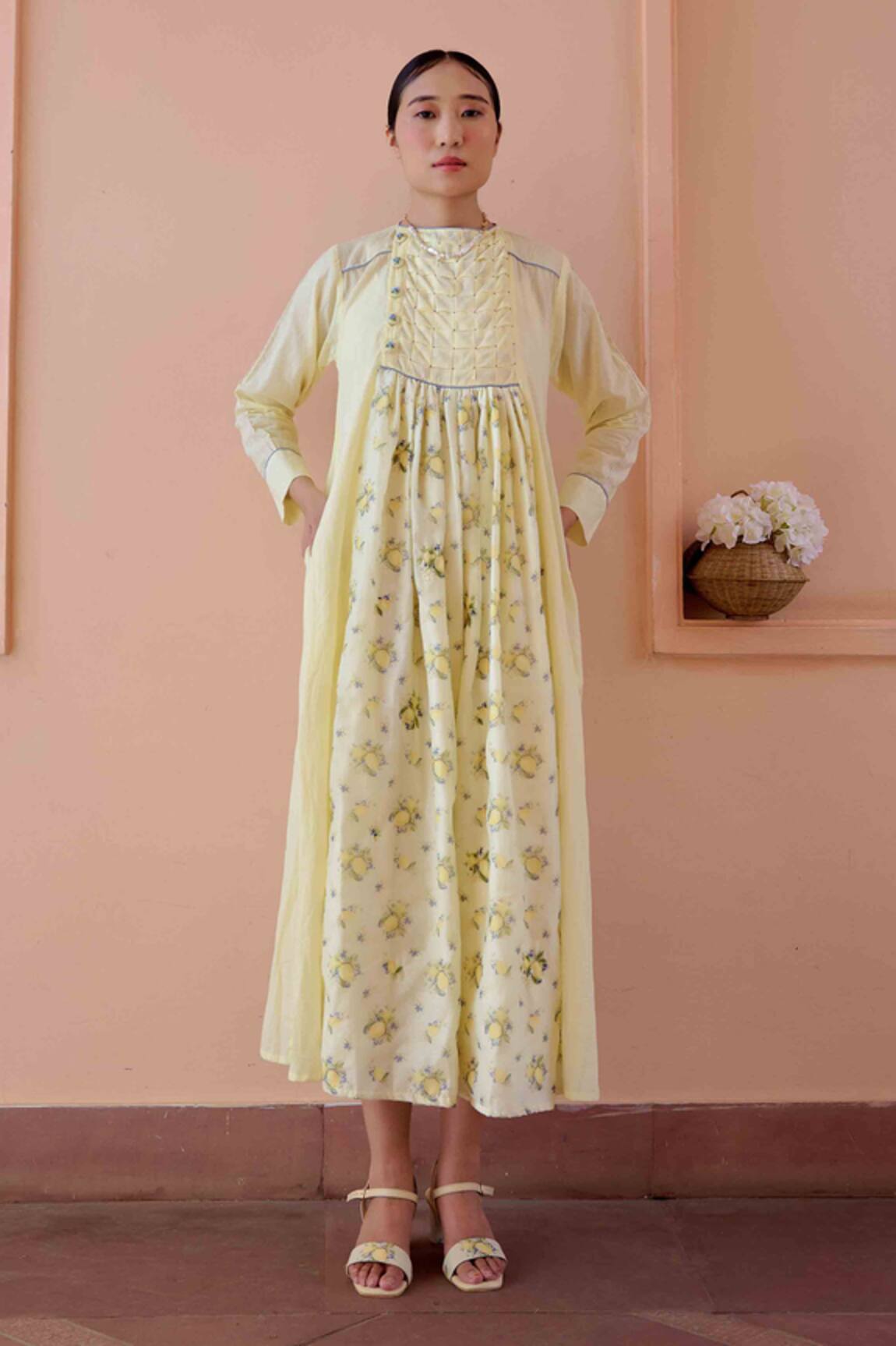 OurDve Zeno Lemon Print Dress