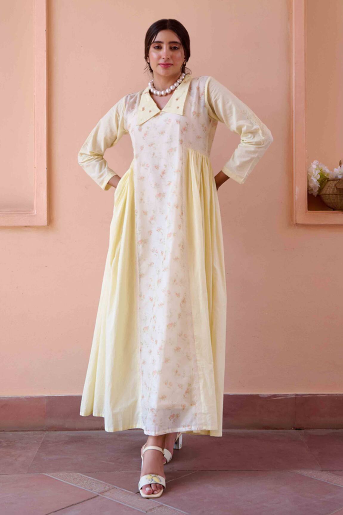 OurDve Esme Printed Gathered Dress