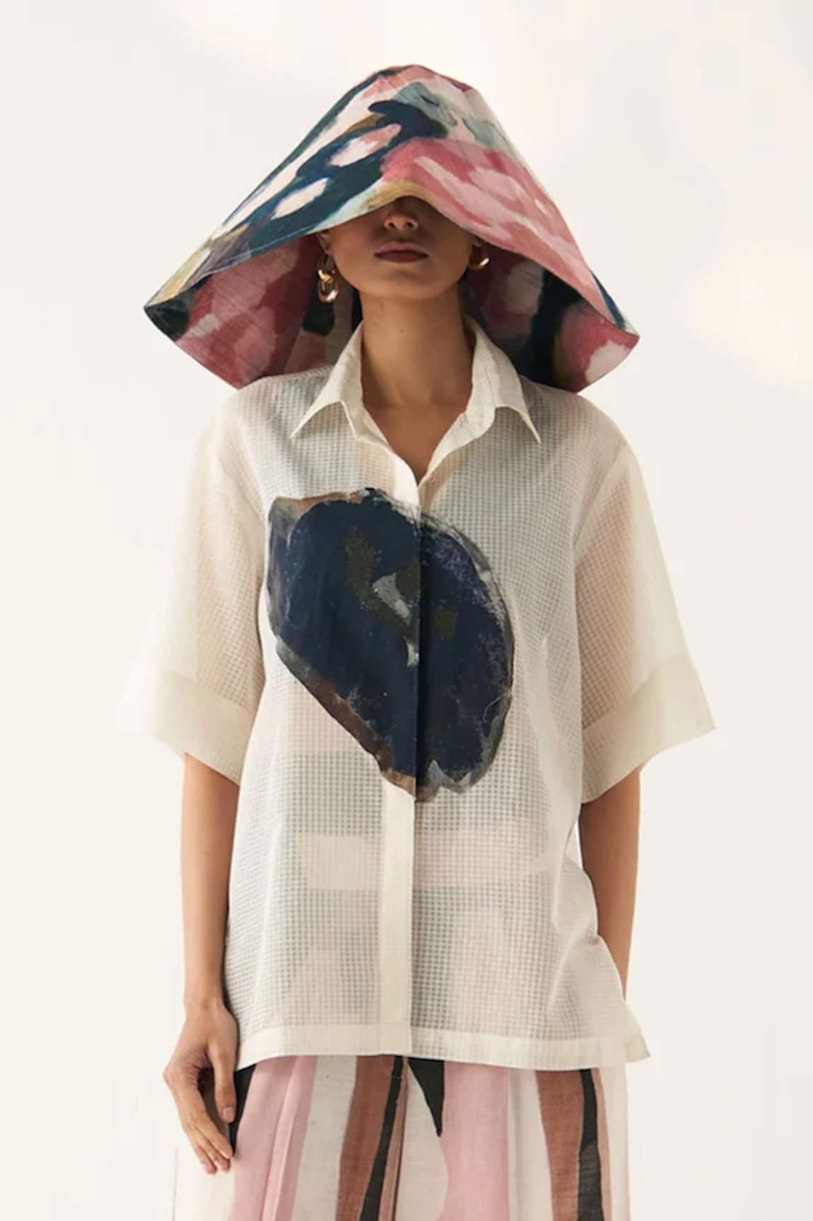 Ofrida Bloom Applique Hand Painted Shirt 