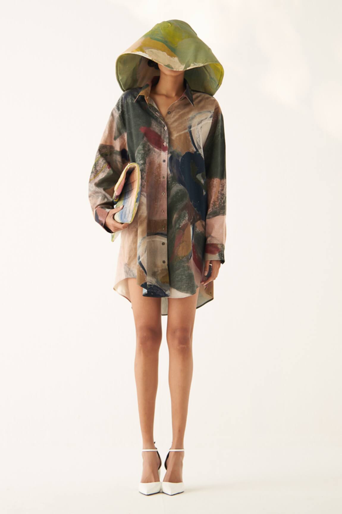 OFRIDA Wallflower Dads Hand Painted Shirt Dress 