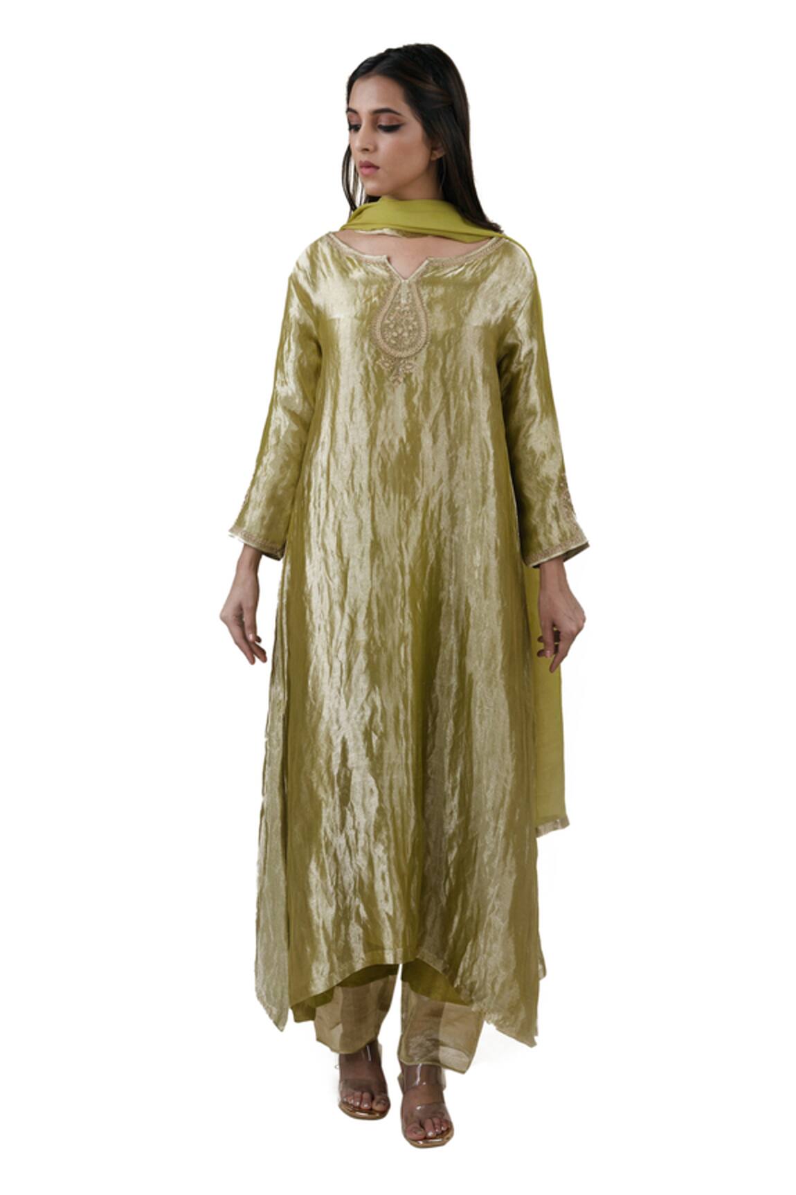 Bhavik Shah Aari Embroidered A-Line Kurta Set 