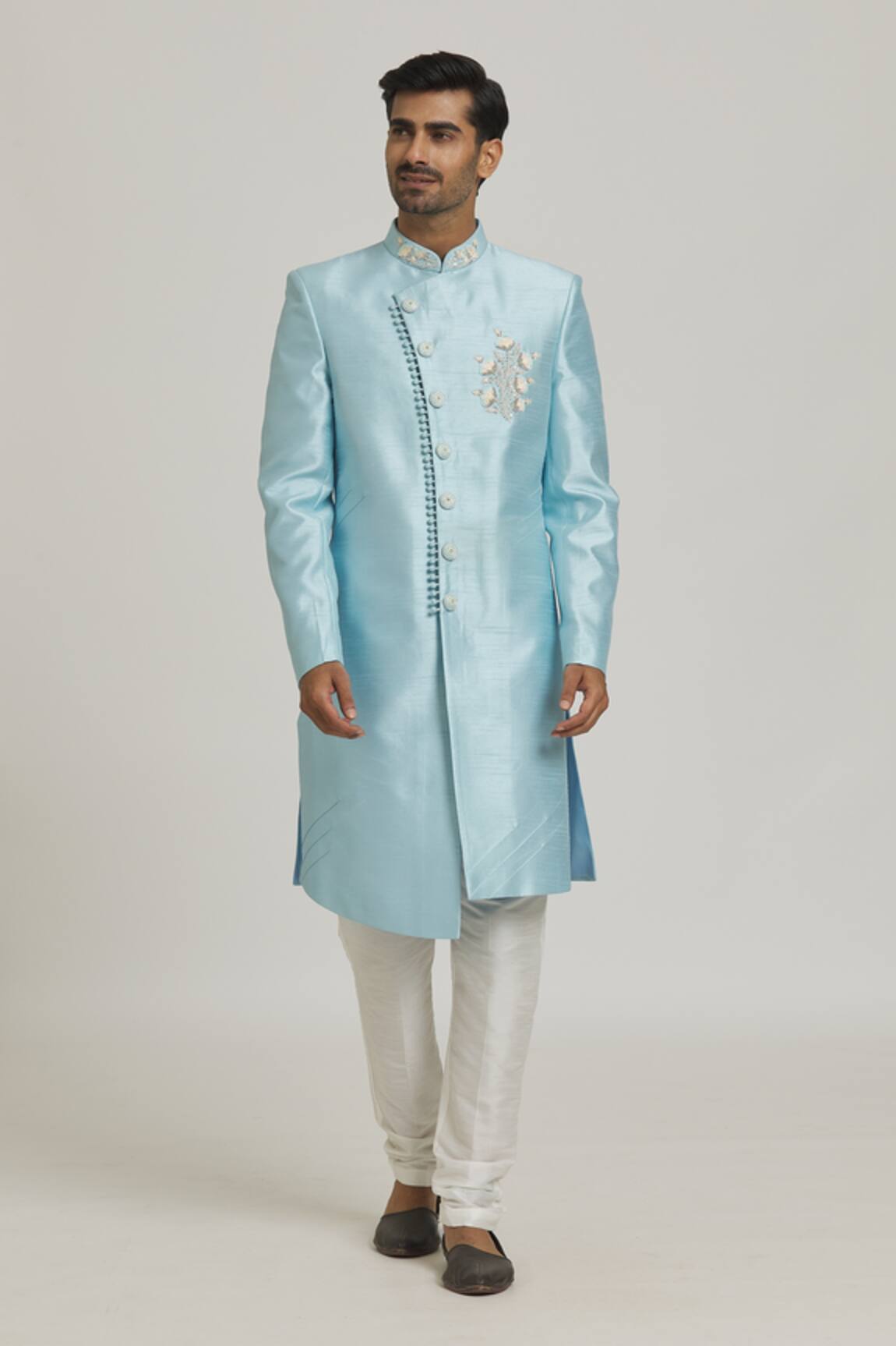 Adara Khan Placed Sequin Embellished Pattern Sherwani With Pant
