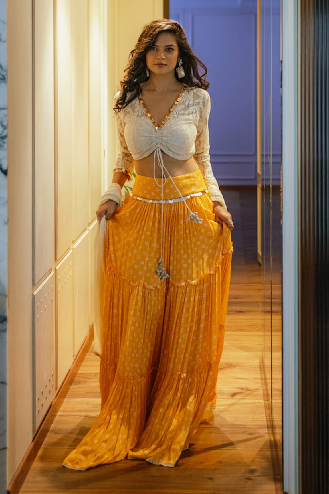 Aaryaa By Kashveen Kohli Bandhani Print Lehenga Set 