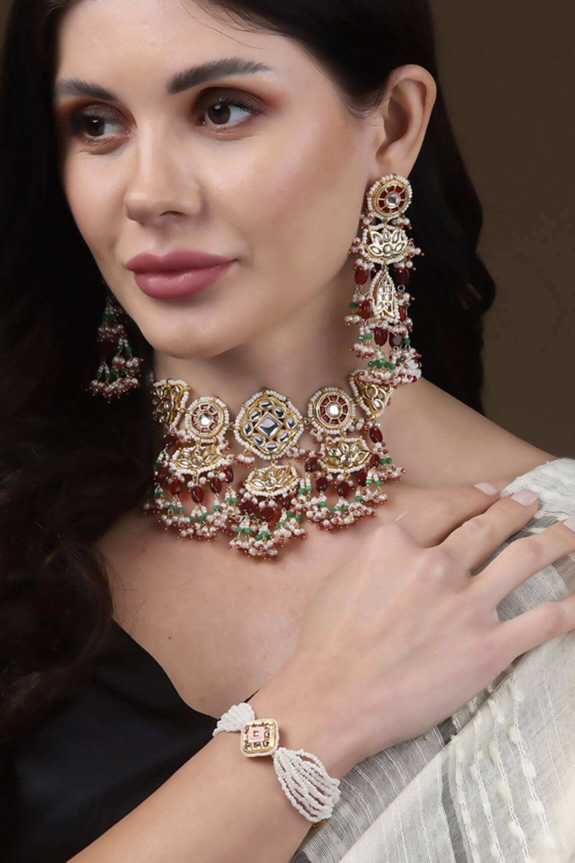 Dugran By Dugristyle Makhmal Haar Necklace 