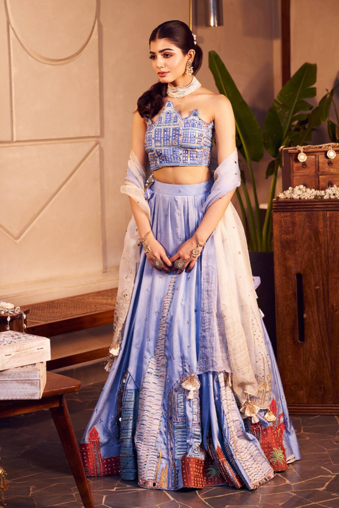 Swish By Dolcy And Simran Ilia Patchwork Embroidered Lehenga Set