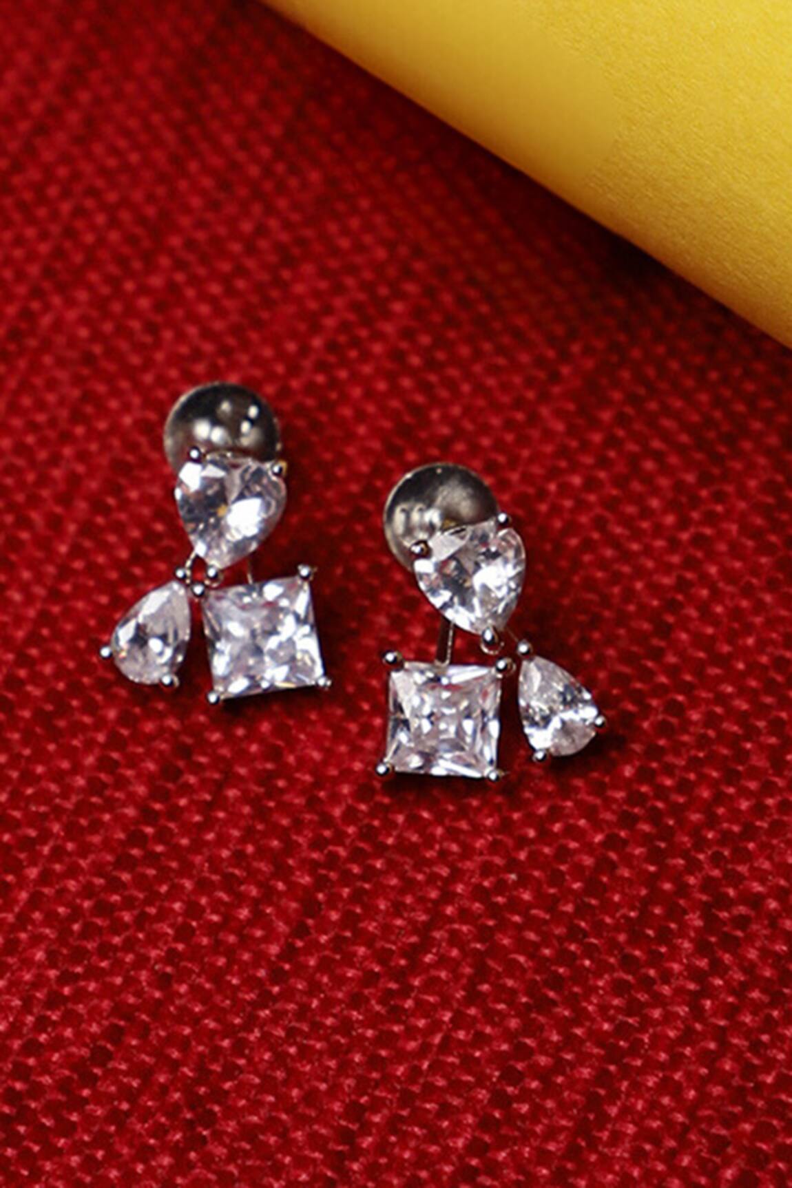 Dugran By Dugristyle Sikka American Diamond Cluster Earrings